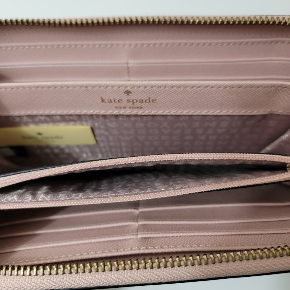 Kate Spade Laurel Way Neda Continental Saffiano Leather Zip-Around Wallet Pink - Picture 5 of 8